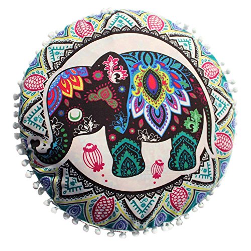 FeiliandaJJ Kissenbezug Runde Boho Mandala Retro Kissenhülle Kopfkissenbezug Home Dekoration Pillowcase Super Weich Sofakissen für Wohnzimmer Sofa Bed (A) von FeiliandaJJ