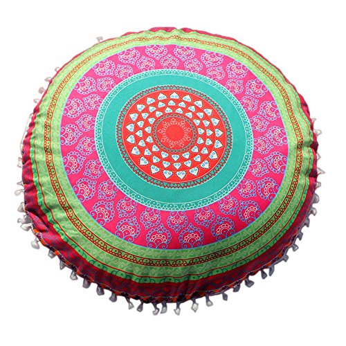 FeiliandaJJ Kissenbezug Runde Boho Mandala Retro Kissenhülle Kopfkissenbezug Home Dekoration Pillowcase Super Weich Sofakissen für Wohnzimmer Sofa Bed (E) von FeiliandaJJ