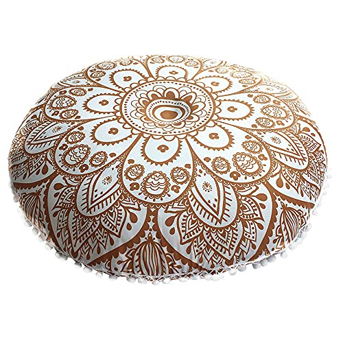 FeiliandaJJ Kissenbezug Runde Boho Mandala Retro Kissenhülle Kopfkissenbezug Home Dekoration Pillowcase Super Weich Sofakissen für Wohnzimmer Sofa Bed (K), 45x45cm von FeiliandaJJ