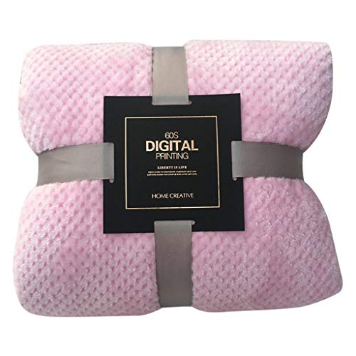 FeiliandaJJ Kuscheldecke Korallenvlies Weiche Warme Karierte Fleece-Bettdecke Dick Atmungsaktiv Kinder Bbay Decke Tagesdecke TV Decke Sofadecke Wohndecken Fleecedecke (70x100cm, Rosa) von FeiliandaJJ