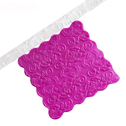 FeiliandaJJ Teigroller Fondant Transparentem Acryl Geschnitzten Nudelholz Prägerolle Fondant roller Backzubehör Werkzeug für Bäcker Fondant Pie Crust Cookie & Teig von FeiliandaJJ