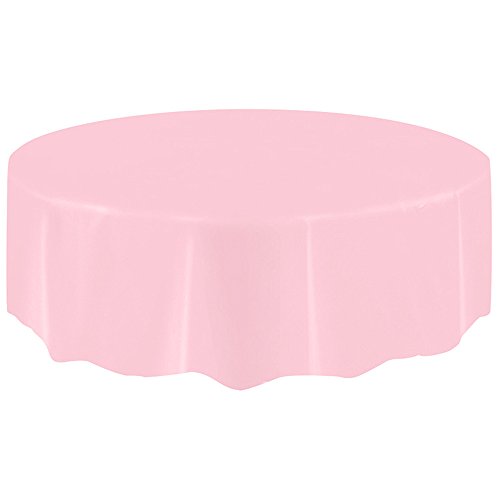 FeiliandaJJ Tischdecke Große Rund Einweg Tischtuch Volltonfarbe Kunststoff Tisch Cover für Hochzeit Party Geburtstagsparty,Farbe Wählbar, Lebensmittelecht, 2.13M (Rosa) von FeiliandaJJ