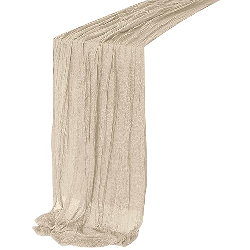 FeiliandaJJ Tischläufer Burgunder Rot, 90 x 180 cm Rustikaler Gaze-Stoff Boho-Tischläufer Käsetuch Cheesecloth Tischläufer Hochzeit Tischdecke für Hochzeitsfeier Brautparty Tischdekoration von FeiliandaJJ