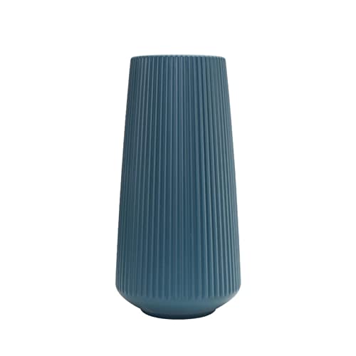 FeiliandaJJ Vase für Pampasgras,Bruchsicher Blumenvase Dekovase Modern Tisch Vase Geriffelte Bodenvase für Wohnzimmer Schlafzimmer Zuhause Hochzeit Dekor (Blau) von FeiliandaJJ