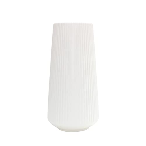 FeiliandaJJ Vase für Pampasgras,Bruchsicher Blumenvase Dekovase Modern Tisch Vase Geriffelte Bodenvase für Wohnzimmer Schlafzimmer Zuhause Hochzeit Dekor (White) von FeiliandaJJ