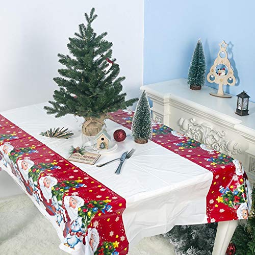 FeiliandaJJ Weihnachten Tischdecke Wasserdicht Tischwäsche Weihnachten Tischtuch Hochzeit Party Outdoor Hotel Valentinstag 180x110cm (Weiß Rot) von FeiliandaJJ