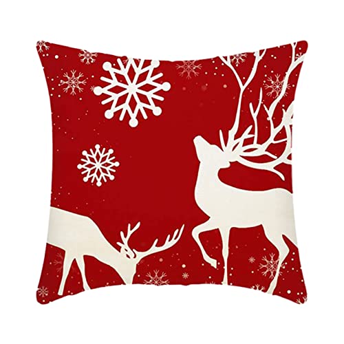 FeiliandaJJ Weihnachtskissenbezüge 45x45 Weihnachtsdekoration Hirsch Dekorative Urlaub Bauernhaus Kissenbezüge für Sofa Wohnzimmer von FeiliandaJJ