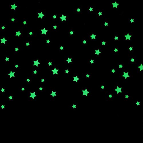 DIY Selbstklebende Leuchtsterne Sterne Sternenhimmel 100 Leuchtsterne Wandtattoo Wanddeko Sternenhimmel Wandsticker Kinderzimmer selbstklebend für Groß und Klein von Feililong