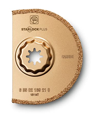 FEIN Hartmetall Sägeblatt Ø 90 mm, Ve. 5 St., Aufnahme StarlockPlus, segmentiert, Schnittbreite ca. 1,2 mm., zum Austrennen schadhafter Fliesenfugen.Auch zum Fräsen von Schlitzen in Baumaterialien von FEIN