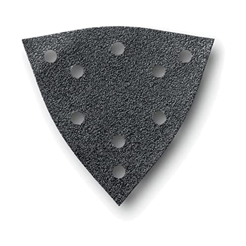Fein 63717297020 Schleifblätter Korn 240 | Kantenlänge 130mm | universeller Einsatz auf nahezu Allen Materialien | gelocht | Klettschnellbefestigung | hohe Abtrageleistung | 16 Stück, 1 V, Schwarz von Fein