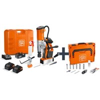 Akku-Universal-Magnet-Kernbohrmaschine bis 35 mm mit Anwenderset akbu 35 pmqw 18 v as Construction-Site Set / 2x 8,0 Ah Akku + Ladegerät von Fein