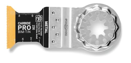 FEIN E-Cut Carbide Pro Tauchsägeblatt (10 Stk., TiN-beschichtet, harte Materialien u. Holz, 35x45 mm) 63502236240 von FEIN