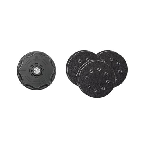 Fein Schleifset (runde Form, Aufnahme Starlock Plus, gelochte Ausführung, 1x Schleifteller, Je 2X Schleifblätter Korn 60, 80, 180) 63806195210 von Fein (Multimaster)