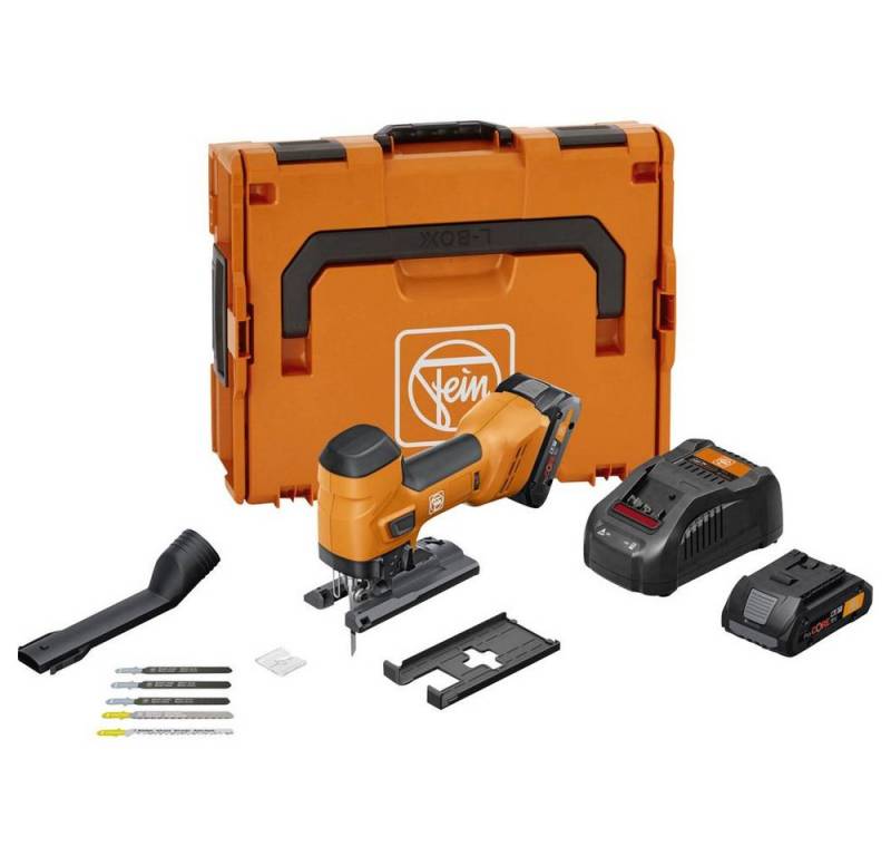 Fein Stichsäge Akku-Stichsäge F-IRON Jig 26 AS Set 2 x 4 Ah 71360562000, inkl. 2. Akku, inkl. Ladegerät, inkl. Koffer von Fein