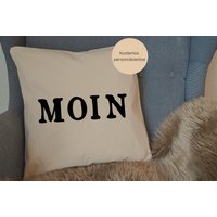 Personalisiertes Kissen/Mit Kissenfüllung Canvas Baumwollkissen Dekokissen Geschenkidee Maritim Moin Ostsee Nordsee Personalisiertes Kissen/Mit Kissenfüllung Canvas Baumwollkissen Dekokissen Geschenkidee Maritim Moin Ostsee Nordsee von FeinDesignMaeder