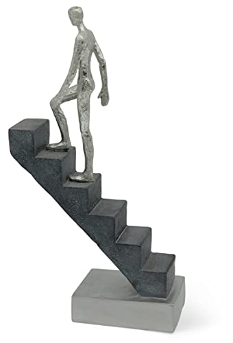 FeinKnick Dekofigur “Top of The Rock” - Dekoration als Motivation & Symbol für Erfolg aus Marmorit 29cm - Moderne Figur als Statue für Deko Wohnzimmer, Schreibtisch Deko & Büro - Skulptur Deko modern von FeinKnick
