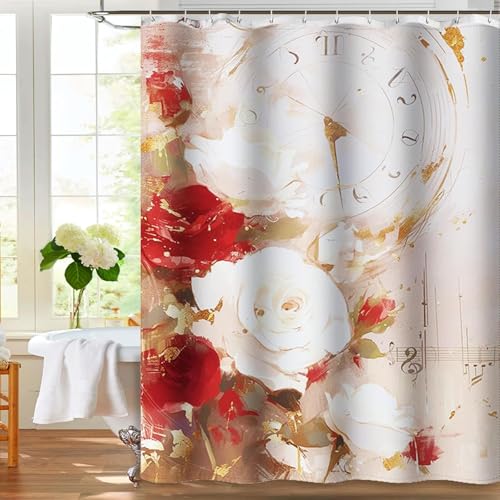 FeinKulturia Duschvorhang 180x200 cm, Design im Verdickten Stilvolles Blumendesign, Waschbare Polyester-Textilien Anti-Schimmel, Wasserdichter Badvorhang mit 12 Duschvorhangringen und beschwertem Saum FeinKulturia Duschvorhang 180x200 cm, Design im Verdickten Stilvolles Blumendesign, Waschbare Polyester-Textilien Anti-Schimmel, Wasserdichter Badvorhang mit 12 Duschvorhangringen und beschwertem Saum von FeinKulturia