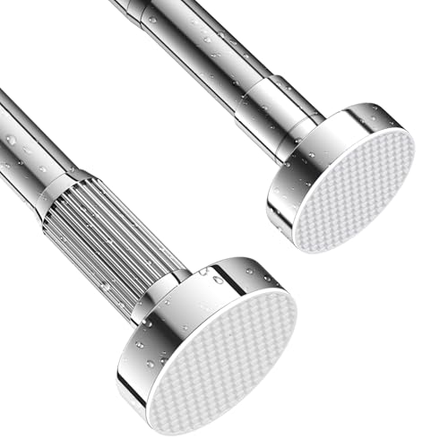 FeinKulturia Duschvorhangstange Ohne Bohren Edelstahl 304 Gardinen Spannstange Ausziehbar von 70 bis 120cm Verbessert Vorhangstange Rostfrei-Rutschfest Durchmesser 25mm Klemmstange Kleiderstange von FeinKulturia
