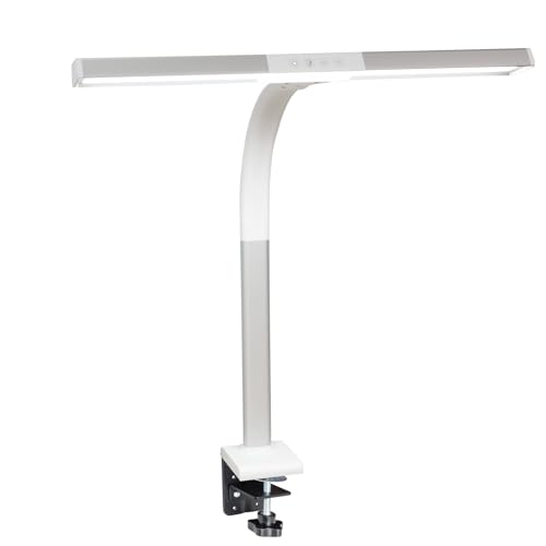 FeinTech LTL00310E LED-Schreibtischlampe 50 cm breit dimmbar mit Klemmfuß Klemmbar von FeinTech