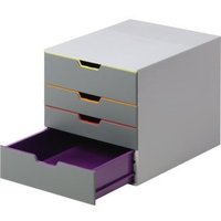 DURABLE Schubladenbox VARICOLOR 4 760427 4Schubfächer grau/farbig von Durable