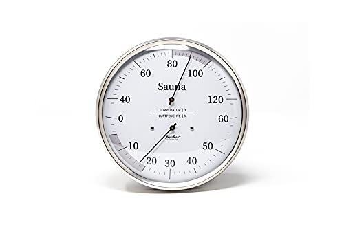 Sauna-Thermohygrometer, Edelstahlgehäuse, Ø 130 mm von Fischer