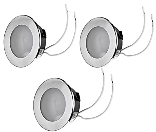 feinlux 3x Set Flache Möbel Einbauleuchte Unterbauleuchte Einbaustrahler Küchenleuchte Einbauspot 12V flach geeignet für G4 LED/Halogen Lampe 12V bis max. 20W von feinlux