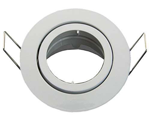 feinlux® GU10 Einbaurahmen Einbaustrahler - weiß - rund - Bajonettverschluss - schwenkbar - Einbaufassung - ideal für LED GU10 und MR16/GU5.3 von feinlux