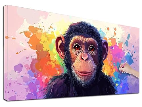 Diamond Painting Affe, 60x140 cm Diamond Painting Erwachsene Groß XXL, 5D Diamant Painting Bilder Tiere für Erwachsene Anfänger, Weihnachtsdeko Mosaikherstellung Bastelset, Wanddeko, Geschenke, G-57 von Feionnug