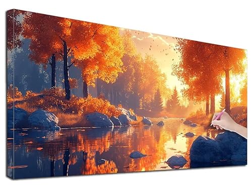 Diamond Painting Herbst, 50x110 cm Diamond Painting Erwachsene Groß XXL, 5D Diamant Painting Bilder Landschaft für Erwachsene Anfänger, Weihnachtsdeko Mosaikherstellung Bastelset für Wanddeko, F-99 Diamond Painting Herbst, 50x110 cm Diamond Painting Erwachsene Groß XXL, 5D Diamant Painting Bilder Landschaft für Erwachsene Anfänger, Weihnachtsdeko Mosaikherstellung Bastelset für Wanddeko, F-99 von Feionnug