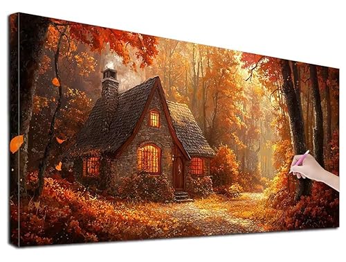 Diamond Painting Herbst, 60x140 cm Diamond Painting Erwachsene Groß XXL, 5D Diamant Painting Bilder Landschaft für Erwachsene Anfänger, Weihnachtsdeko Mosaikherstellung Bastelset für Wanddeko, G-63 Diamond Painting Herbst, 60x140 cm Diamond Painting Erwachsene Groß XXL, 5D Diamant Painting Bilder Landschaft für Erwachsene Anfänger, Weihnachtsdeko Mosaikherstellung Bastelset für Wanddeko, G-63 von Feionnug