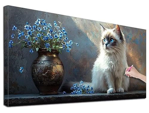 Diamond Painting Katze, 50x110 cm Diamond Painting Erwachsene Groß XXL, 5D Diamant Painting Bilder Blumen für Erwachsene Anfänger, Weihnachtsdeko Mosaikherstellung Bastelset, Wanddeko, Geschenke, G-45 Diamond Painting Katze, 50x110 cm Diamond Painting Erwachsene Groß XXL, 5D Diamant Painting Bilder Blumen für Erwachsene Anfänger, Weihnachtsdeko Mosaikherstellung Bastelset, Wanddeko, Geschenke, G-45 von Feionnug
