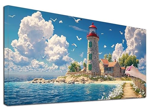 Diamond Painting Leuchtturm, 60x140 cm Diamond Painting Erwachsene Groß XXL, 5D Diamant Painting Bilder Landschaft für Erwachsene Anfänger, Weihnachtsdeko Mosaikherstellung Bastelset für Wanddeko F-91 Diamond Painting Leuchtturm, 60x140 cm Diamond Painting Erwachsene Groß XXL, 5D Diamant Painting Bilder Landschaft für Erwachsene Anfänger, Weihnachtsdeko Mosaikherstellung Bastelset für Wanddeko F-91 von Feionnug