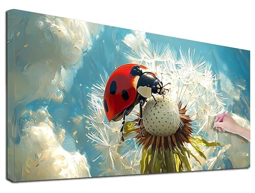 Diamond Painting Marienkäfer, 80x180 cm Diamond Painting Erwachsene Groß XXL, 5D Diamant Painting Bilder Löwenzahn für Erwachsene Anfänger, Weihnachtsdeko Mosaikherstellung Bastelset für Wanddeko G-03 Diamond Painting Marienkäfer, 80x180 cm Diamond Painting Erwachsene Groß XXL, 5D Diamant Painting Bilder Löwenzahn für Erwachsene Anfänger, Weihnachtsdeko Mosaikherstellung Bastelset für Wanddeko G-03 von Feionnug