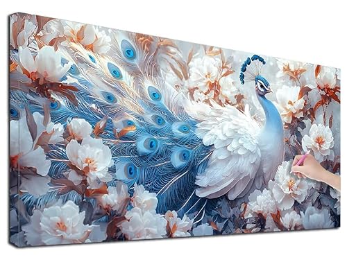 Diamond Painting Pfau, 80x180 cm Diamond Painting Erwachsene Groß XXL, 5D Diamant Painting Bilder Blumen für Erwachsene Anfänger, Weihnachtsdeko Mosaikherstellung Bastelset, Wanddeko, Geschenke, G-01 Diamond Painting Pfau, 80x180 cm Diamond Painting Erwachsene Groß XXL, 5D Diamant Painting Bilder Blumen für Erwachsene Anfänger, Weihnachtsdeko Mosaikherstellung Bastelset, Wanddeko, Geschenke, G-01 von Feionnug