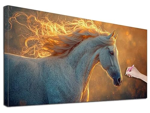 Diamond Painting Pferd, 40x90 cm Diamond Painting Erwachsene Groß XXL, 5D Diamant Painting Bilder Tiere für Erwachsene Anfänger, Weihnachtsdeko Mosaikherstellung Bastelset, Wanddeko, Geschenke, F-81 Diamond Painting Pferd, 40x90 cm Diamond Painting Erwachsene Groß XXL, 5D Diamant Painting Bilder Tiere für Erwachsene Anfänger, Weihnachtsdeko Mosaikherstellung Bastelset, Wanddeko, Geschenke, F-81 von Feionnug