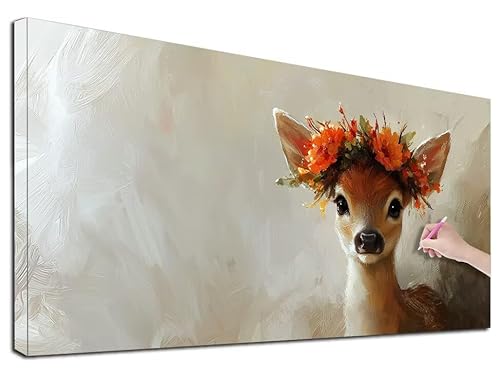 Diamond Painting Reh, 50x110 cm Diamond Painting Erwachsene Groß XXL, 5D Diamant Painting Bilder Tiere für Erwachsene Anfänger, Weihnachtsdeko Mosaikherstellung Bastelset, Zimmer Deko, Geschenke, G-15 von Feionnug