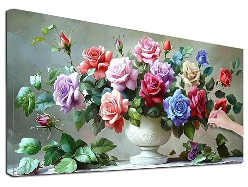 Diamond Painting Rosen, 80x180 cm Diamond Painting Erwachsene Groß XXL, 5D Diamant Painting Bilder Blumen für Erwachsene Anfänger, Weihnachtsdeko Mosaikherstellung Bastelset, Wanddeko, Geschenke, F-71 Diamond Painting Rosen, 80x180 cm Diamond Painting Erwachsene Groß XXL, 5D Diamant Painting Bilder Blumen für Erwachsene Anfänger, Weihnachtsdeko Mosaikherstellung Bastelset, Wanddeko, Geschenke, F-71 von Feionnug