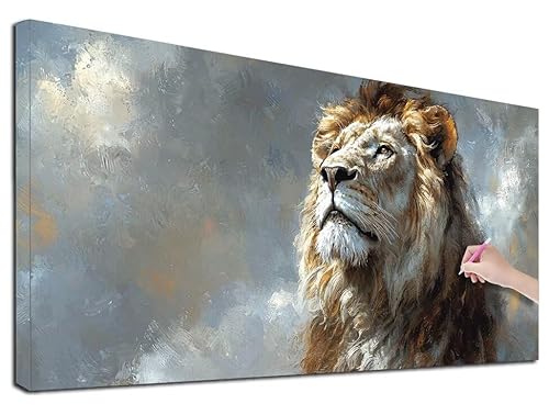 Diamond Painting XXL 40x90 cm Diamond Painting Löwe für Erwachsene, DIY Eckige Vollbohrer Tiere Diamond-Painting Set, Mosaikherstellung Bastelset Erwachsene, Diamant Kunst Malerei für Wanddeko, G-36 Diamond Painting XXL 40x90 cm Diamond Painting Löwe für Erwachsene, DIY Eckige Vollbohrer Tiere Diamond-Painting Set, Mosaikherstellung Bastelset Erwachsene, Diamant Kunst Malerei für Wanddeko, G-36 von Feionnug