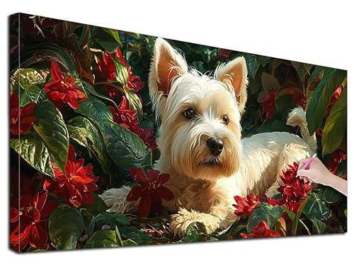 Diamond Painting XXL 50x110 cm Diamond Painting Hund für Erwachsene, DIY Eckige Vollbohrer Blumen Diamond-Painting Set, Mosaikherstellung Bastelset Erwachsene, Diamant Kunst Malerei für Wanddeko, G-60 Diamond Painting XXL 50x110 cm Diamond Painting Hund für Erwachsene, DIY Eckige Vollbohrer Blumen Diamond-Painting Set, Mosaikherstellung Bastelset Erwachsene, Diamant Kunst Malerei für Wanddeko, G-60 von Feionnug