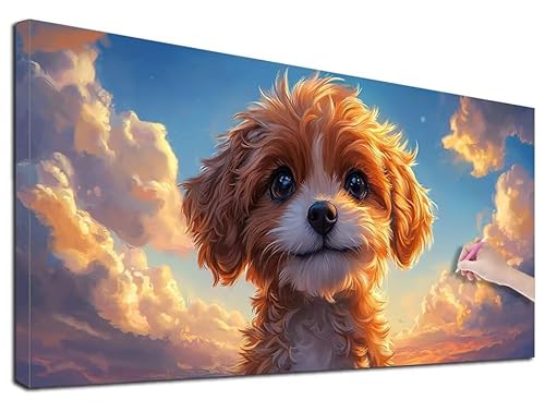 Diamond Painting XXL 50x110 cm Diamond Painting Hund für Erwachsene, DIY Eckige Vollbohrer Niedlich Diamond-Painting Set, Mosaikherstellung Bastelset Erwachsene, Diamant Malerei für Wanddeko, G-68 Diamond Painting XXL 50x110 cm Diamond Painting Hund für Erwachsene, DIY Eckige Vollbohrer Niedlich Diamond-Painting Set, Mosaikherstellung Bastelset Erwachsene, Diamant Malerei für Wanddeko, G-68 von Feionnug