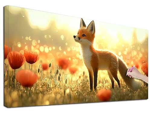 Diamond Painting XXL 60x140 cm Diamond Painting Fuchs für Erwachsene, DIY Eckige Vollbohrer Blumen Diamond-Painting Set, Mosaikherstellung Bastelset Erwachsene, Diamant Malerei für Wanddeko, F-90 Diamond Painting XXL 60x140 cm Diamond Painting Fuchs für Erwachsene, DIY Eckige Vollbohrer Blumen Diamond-Painting Set, Mosaikherstellung Bastelset Erwachsene, Diamant Malerei für Wanddeko, F-90 von Feionnug