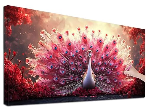 Diamond Painting XXL 60x140 cm Diamond Painting Pfau für Erwachsene, DIY Eckige Vollbohrer Rosa Diamond-Painting Set, Mosaikherstellung Bastelset Erwachsene, Diamant Kunst Malerei für Wanddeko, G-66 Diamond Painting XXL 60x140 cm Diamond Painting Pfau für Erwachsene, DIY Eckige Vollbohrer Rosa Diamond-Painting Set, Mosaikherstellung Bastelset Erwachsene, Diamant Kunst Malerei für Wanddeko, G-66 von Feionnug