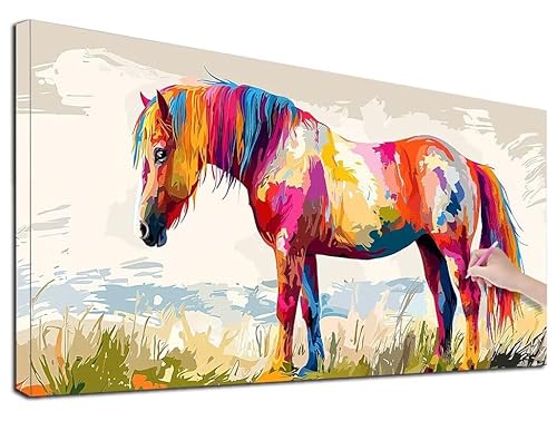 Diamond Painting XXL 80x180 cm Diamond Painting Pferd für Erwachsene, DIY Eckige Vollbohrer Farbe Diamond-Painting Set, Mosaikherstellung Bastelset Erwachsene, Diamant Kunst Malerei für Wanddeko, F-76 Diamond Painting XXL 80x180 cm Diamond Painting Pferd für Erwachsene, DIY Eckige Vollbohrer Farbe Diamond-Painting Set, Mosaikherstellung Bastelset Erwachsene, Diamant Kunst Malerei für Wanddeko, F-76 von Feionnug