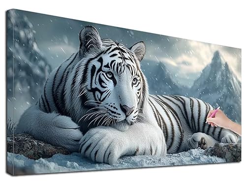 Diamond Painting XXL 80x180 cm Diamond Painting Weißer Tiger für Erwachsene, DIY Eckige Vollbohrer Tiere Diamond-Painting Set, Mosaikherstellung Bastelset Erwachsene, Diamant Malerei für Wanddeko G-42 Diamond Painting XXL 80x180 cm Diamond Painting Weißer Tiger für Erwachsene, DIY Eckige Vollbohrer Tiere Diamond-Painting Set, Mosaikherstellung Bastelset Erwachsene, Diamant Malerei für Wanddeko G-42 von Feionnug