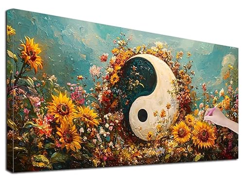 Diamond Painting Yin Und Yang, 40x90 cm Diamond Painting Erwachsene Groß XXL, 5D Diamant Painting Bilder Blumen für Erwachsene Anfänger, Weihnachtsdeko Mosaikherstellung Bastelset für Wanddeko, F-85 Diamond Painting Yin Und Yang, 40x90 cm Diamond Painting Erwachsene Groß XXL, 5D Diamant Painting Bilder Blumen für Erwachsene Anfänger, Weihnachtsdeko Mosaikherstellung Bastelset für Wanddeko, F-85 von Feionnug