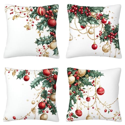 Kissenbezug 45x45cm Weiß 4er Set Samt Kissenbezüge Weihnachten Sofakissen Dekokissen Kissenhülle, Weiche Quadratische Sofakissenbezug Couchkissen Zierkissen für Zimmer Balkon Deko Wohnzimmer G-94 Kissenbezug 45x45cm Weiß 4er Set Samt Kissenbezüge Weihnachten Sofakissen Dekokissen Kissenhülle, Weiche Quadratische Sofakissenbezug Couchkissen Zierkissen für Zimmer Balkon Deko Wohnzimmer G-94 von Feionnug