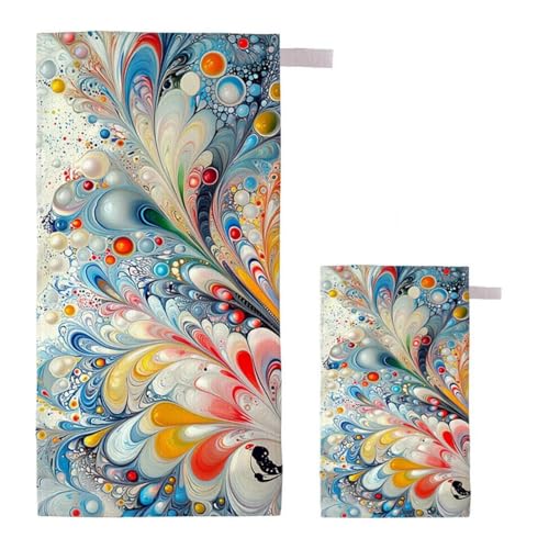 Strandtuch Abstrakt Strandtuch XXL 90x180cm/35x70cm, 2er Set Mikrofaser Handtuch Groß Saunahandtuch, Schnell Trocknend Stranddecke Sandfrei, Badetuch Leicht für Fitness Sporthandtuch Saunatuch I-73 Strandtuch Abstrakt Strandtuch XXL 90x180cm/35x70cm, 2er Set Mikrofaser Handtuch Groß Saunahandtuch, Schnell Trocknend Stranddecke Sandfrei, Badetuch Leicht für Fitness Sporthandtuch Saunatuch I-73 von Feionnug