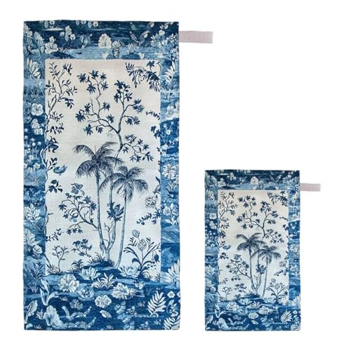 Strandtuch Baum Strandtuch XXL 220x100cm/35x70cm, 2er Set Mikrofaser Handtuch Groß Saunahandtuch, Schnell Trocknend Stranddecke Sandfrei, Badetuch Leicht für Fitness Sporthandtuch Reisehandtuch I-19 von Feionnug