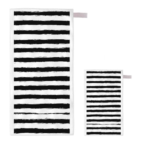 Strandtuch Einfachheit Strandtuch XXL 90x200cm/35x70cm, 2er Set Mikrofaser Handtuch Groß Saunahandtuch, Schnell Trocknend Stranddecke Sandfrei, Badetuch Leicht für Fitness Sporthandtuch Saunatuch I-59 von Feionnug