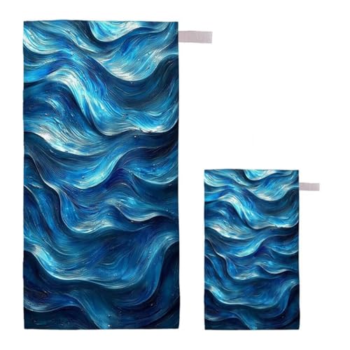 Strandtuch Meer Strandtuch XXL 70x140cm/35x70cm, 2er Set Mikrofaser Handtuch Groß Saunahandtuch, Schnell Trocknend Stranddecke Sandfrei, Badetuch Leicht für Fitness Sporthandtuch Reisehandtuch I-61 Strandtuch Meer Strandtuch XXL 70x140cm/35x70cm, 2er Set Mikrofaser Handtuch Groß Saunahandtuch, Schnell Trocknend Stranddecke Sandfrei, Badetuch Leicht für Fitness Sporthandtuch Reisehandtuch I-61 von Feionnug